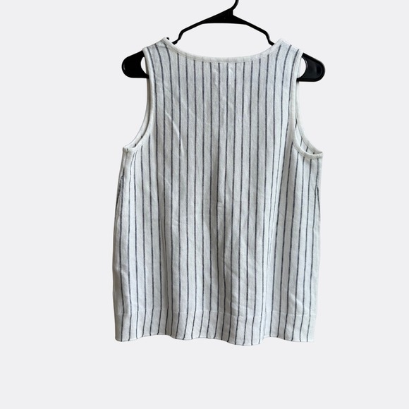 NIC+ZOE Destination Stripe V-Neck Sleeveless Tank White Multi Size M NWT $118 - Picture 3 of 6